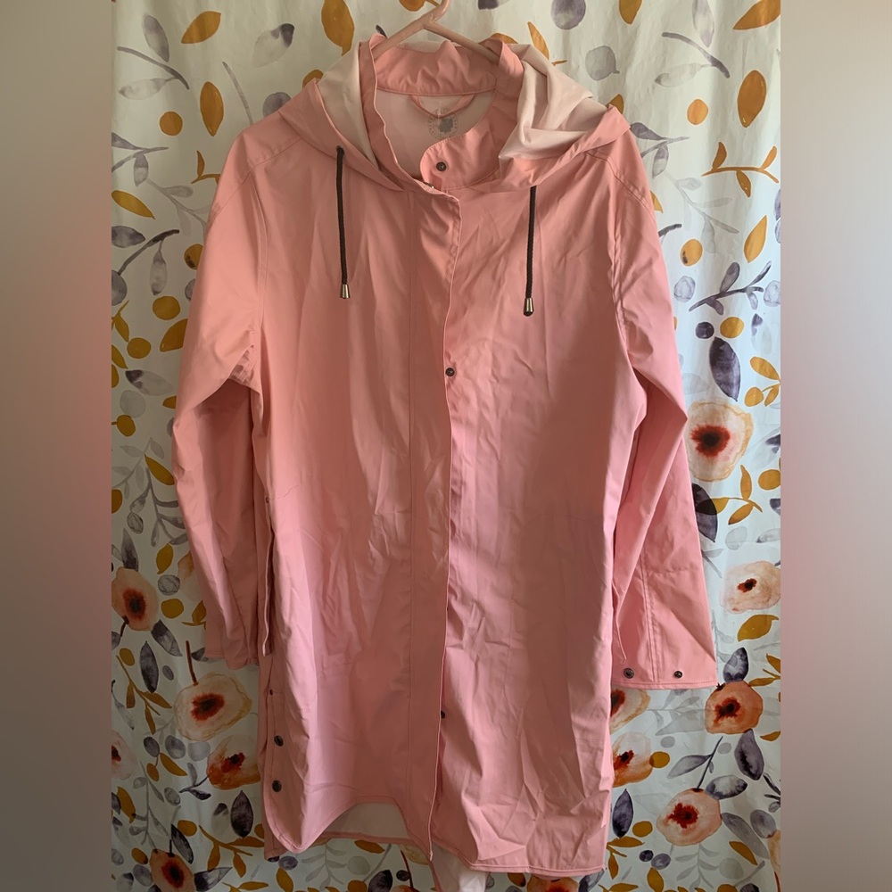 Canada Weather Gear Hooded Raincoat Jacket Sz L